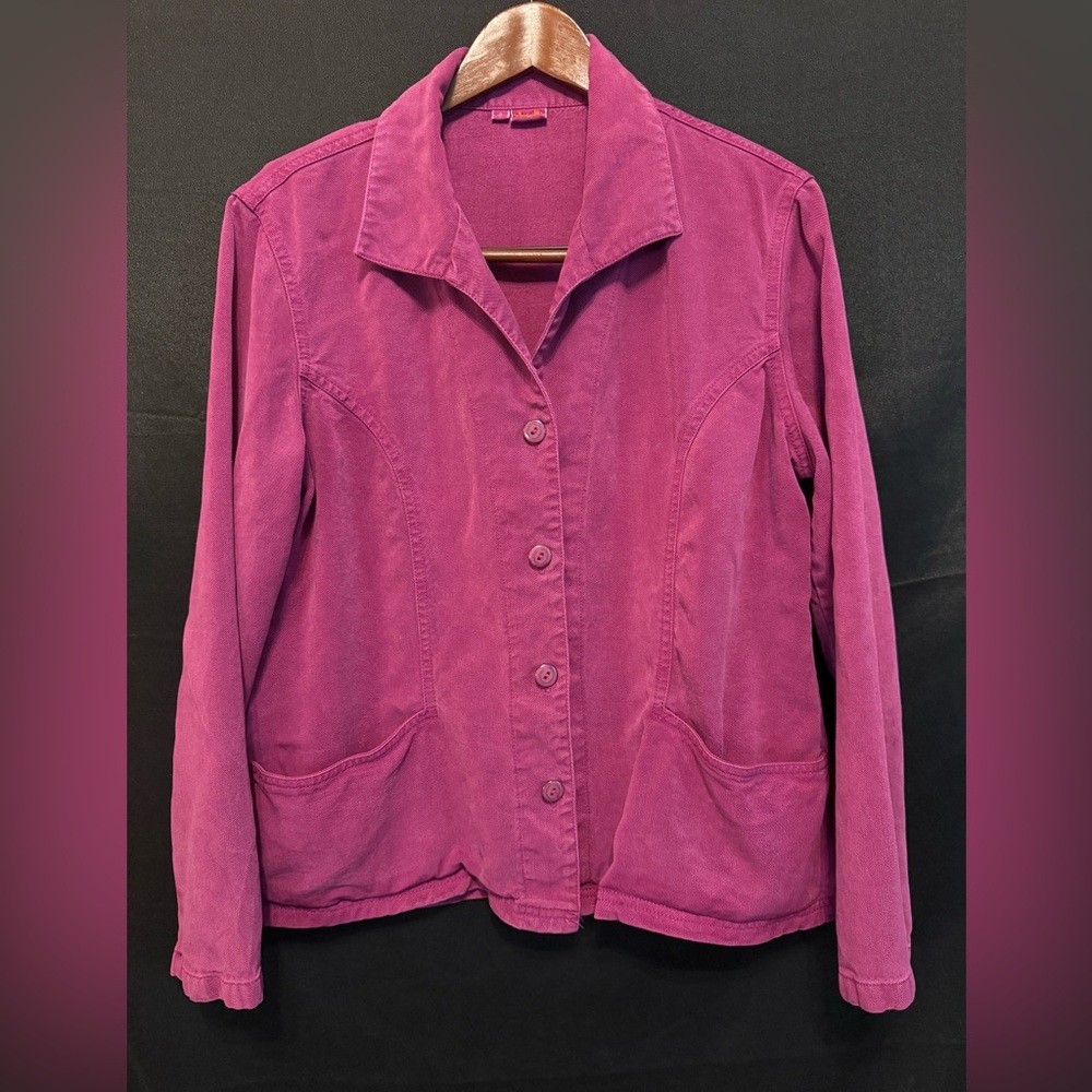 Tianello Size Small Penelope Jacket Purple Button-Front Blazer 100% Tencel